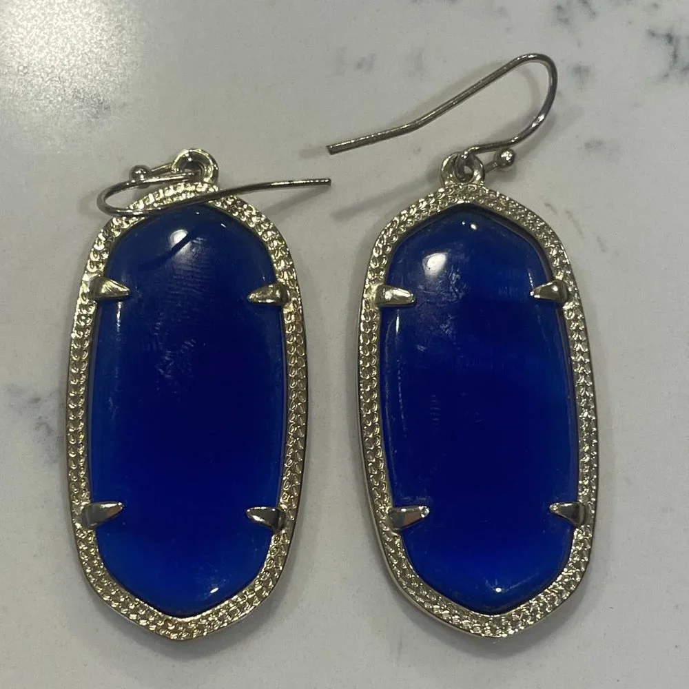 Kendra Scott Elle Earrings cat's eye cobalt blue